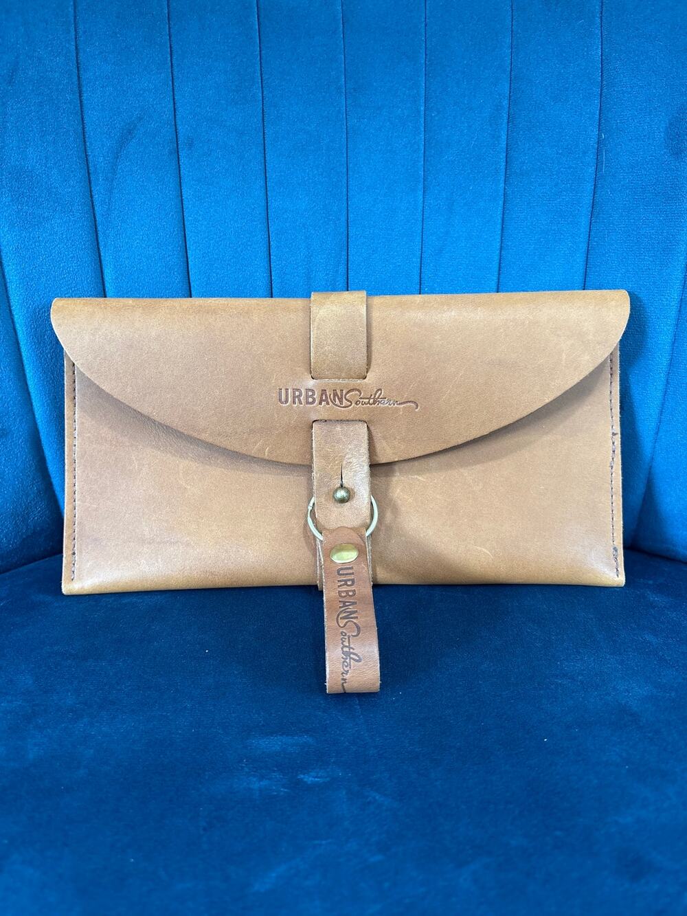 Urban Southern Leather Buckle Clutch Brown